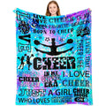 [Back to School] Female 100% Polyester Breathable Fleece Texture Cheerleading Throw Blanket, 80x60 in Single-Sided Printed, Ideal for Thanksgiving & Birthday Gifts, Sohochic